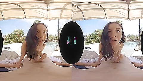 Sexy brunette in sexy stockings fucked hot in vr sex