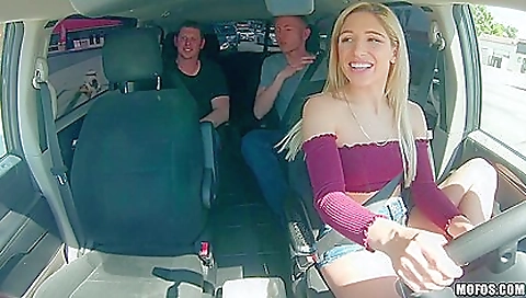 Blonde with big boobs gives a blowjob in POV video