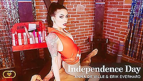 Girl with a tattooed pussy and latex heels in a close-up pov
