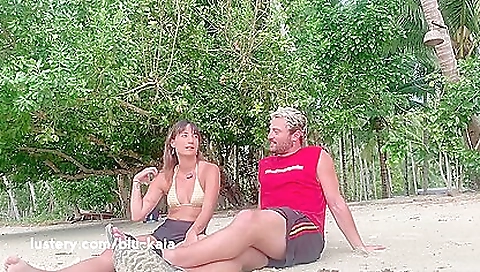 Busty brunette gives a deep throat and handjob to a guy