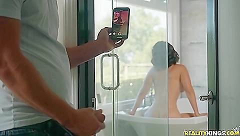 Brunette milf gets her pussy filled with cum in the shower