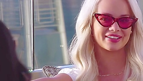 Blonde gets her asshole licked by a big black dick