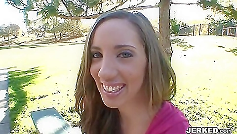 Brunette milf with big tits getting fucked outdoors