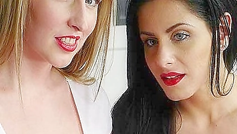 Blonde woman enjoys hot cunnilingus in hot lesbian porn video