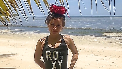 Big boobed beauty is going to be fucked like in a beach