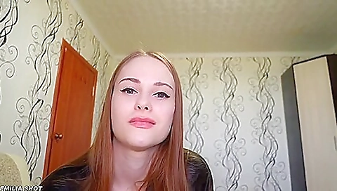 Russian brunette caught by her boyfriend in her apartment