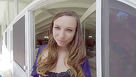 Sexy brunette milf in red lingerie gets her cumshot