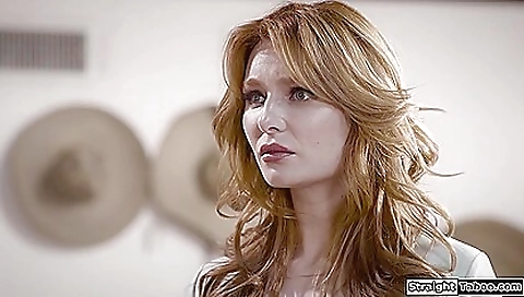 Busty redhead babe fingered and squirts on stepdad's cock