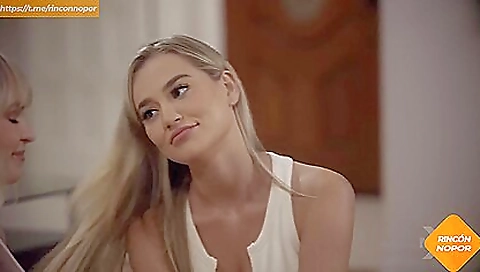 Blonde teen with big ass and big tits going for a facial