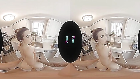 Sexy teen girl in pink stockings and a sexy black skirt