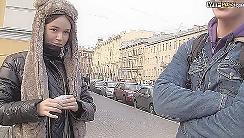 Brunette girl fucked a dude with a guy on her back