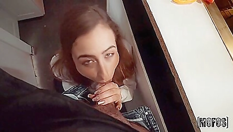 Brunette is having sex with her friend on the street