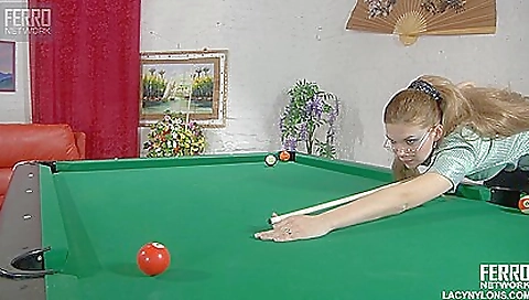 Sexy teen in stockings is playing with her vibrator