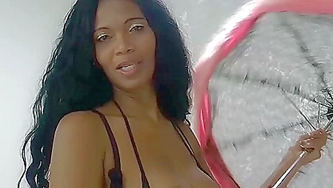 Brunette ebony and ebony have cum in the mouth and on their twat