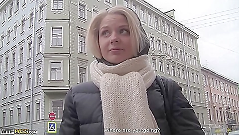 Brunette and her guy are in stockings and picking up