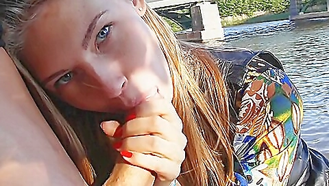 Blonde guy in a sexy black outfit fucked in the public park