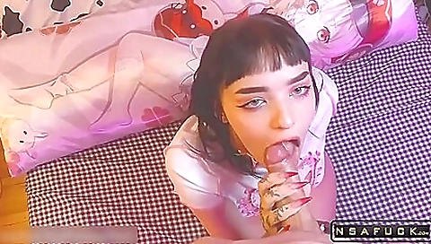 Sexy tattooed woman with a big ass will get a facial