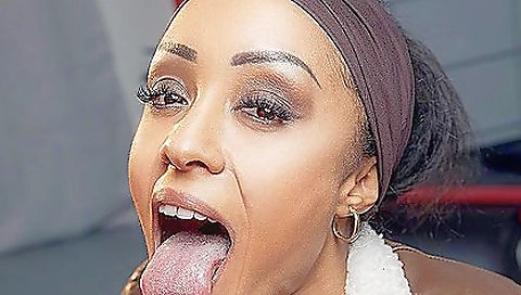 Sexy ebony model plays with her body in all the best poses