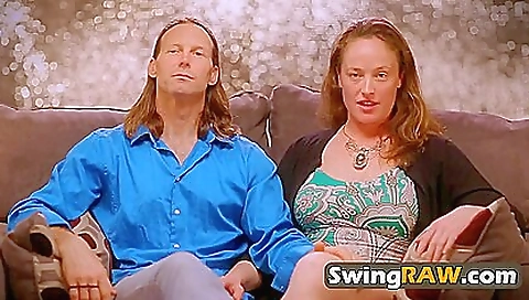 Busty redhead mature couple doing group sex outdoors