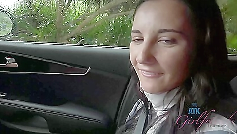 Hot brunette babe goes on solo tour with her husband